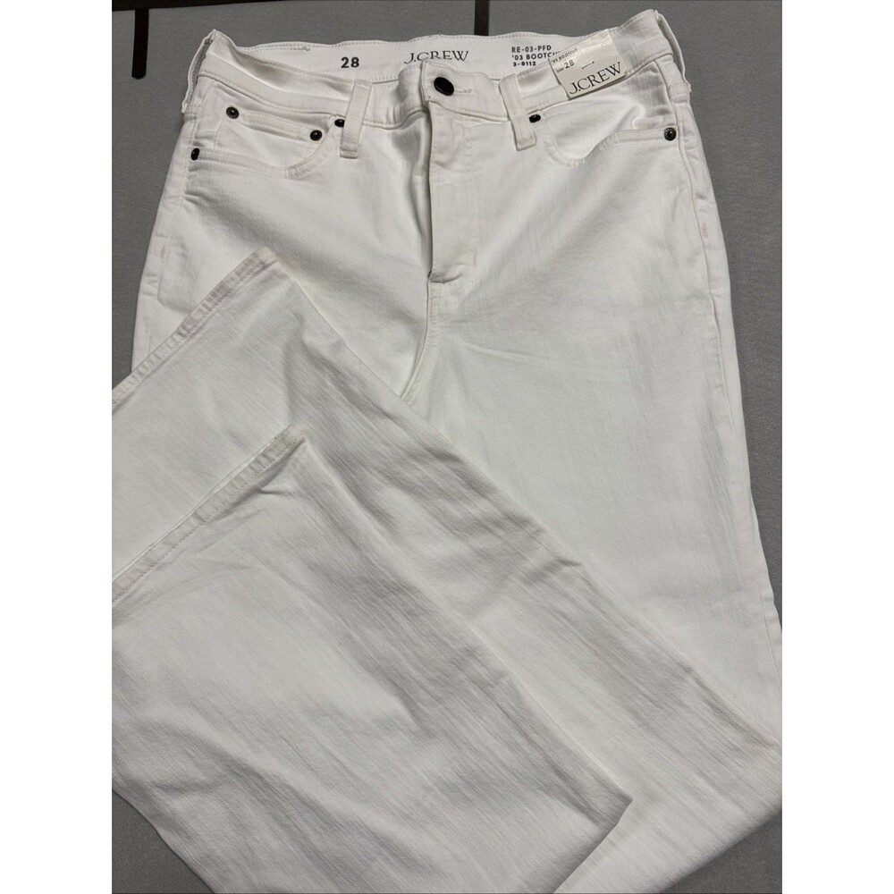 NWT J Crew 03 Bootcut White Jeans Size 28 New RE-03-PFD